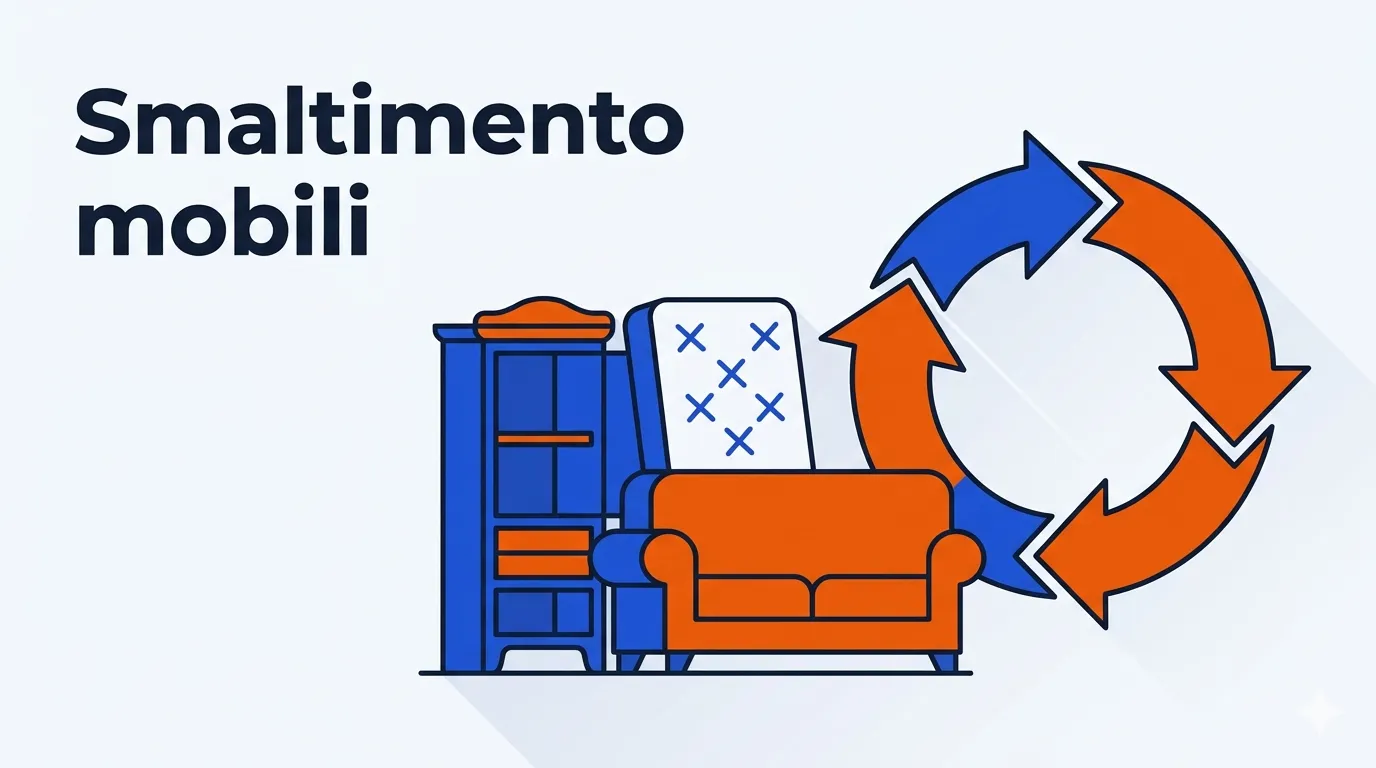 Illustrazione minimale di vecchi mobili pronti per lo smaltimento ecologico